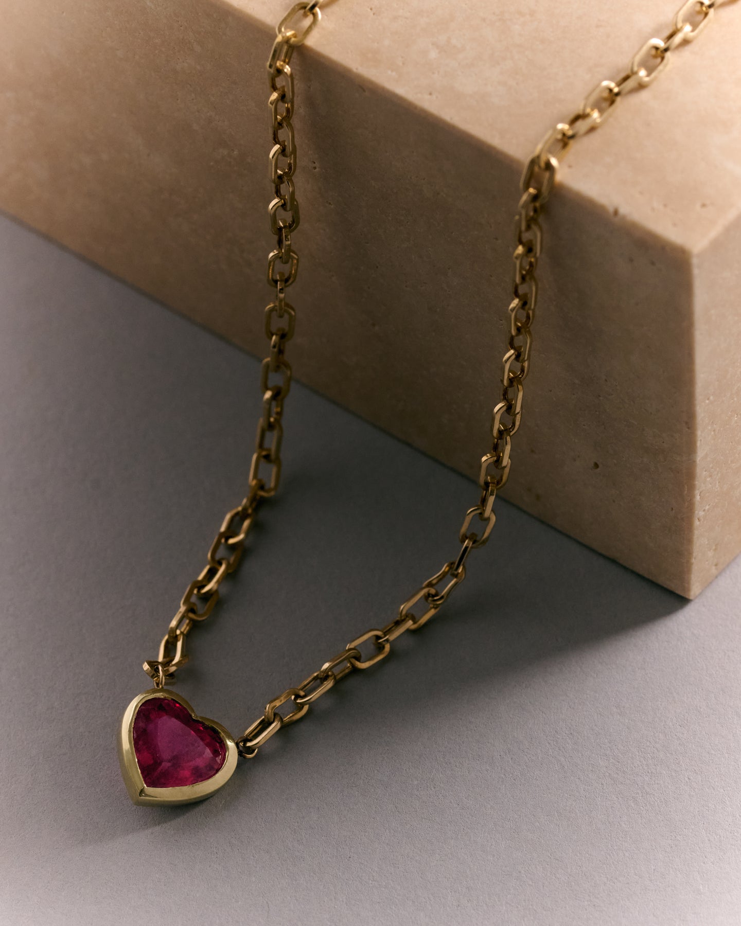 RUBELLITE HEART NECKLACE